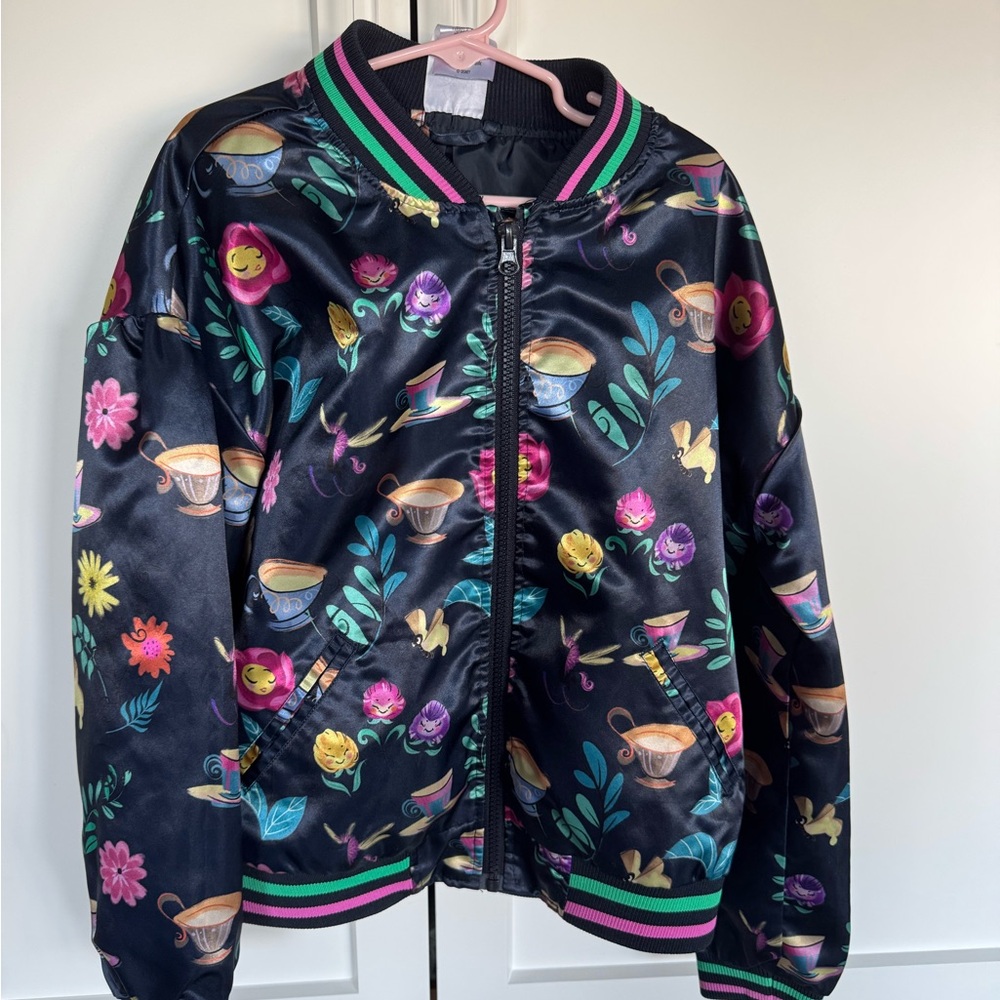 Disney Kids Puffer Jacket with Floral and Butterfly Design